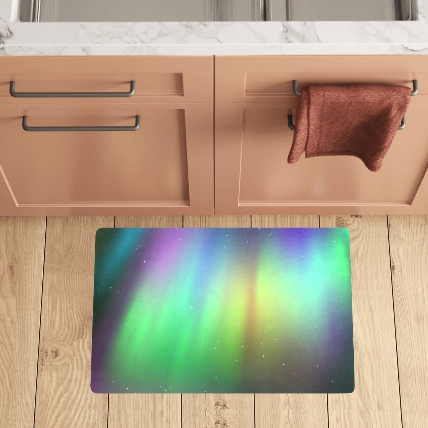 Aurora Borealis Pattern Print Design 03 Kitchen Mat