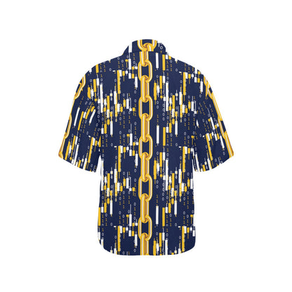 Cryptocurrency Chain Pattern Print Design 03 Women's Hawaiian Shirt