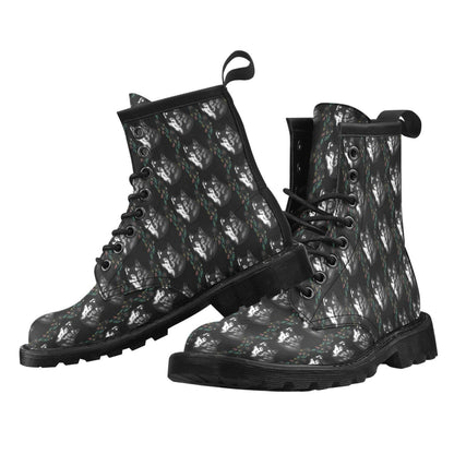 Wolf Black Dream Catcher Design Print Women's Boots