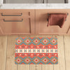 Aztec Red Print Pattern Kitchen Mat