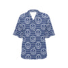 Anchor Stripe Pattern Women's Hawaiian Shirt