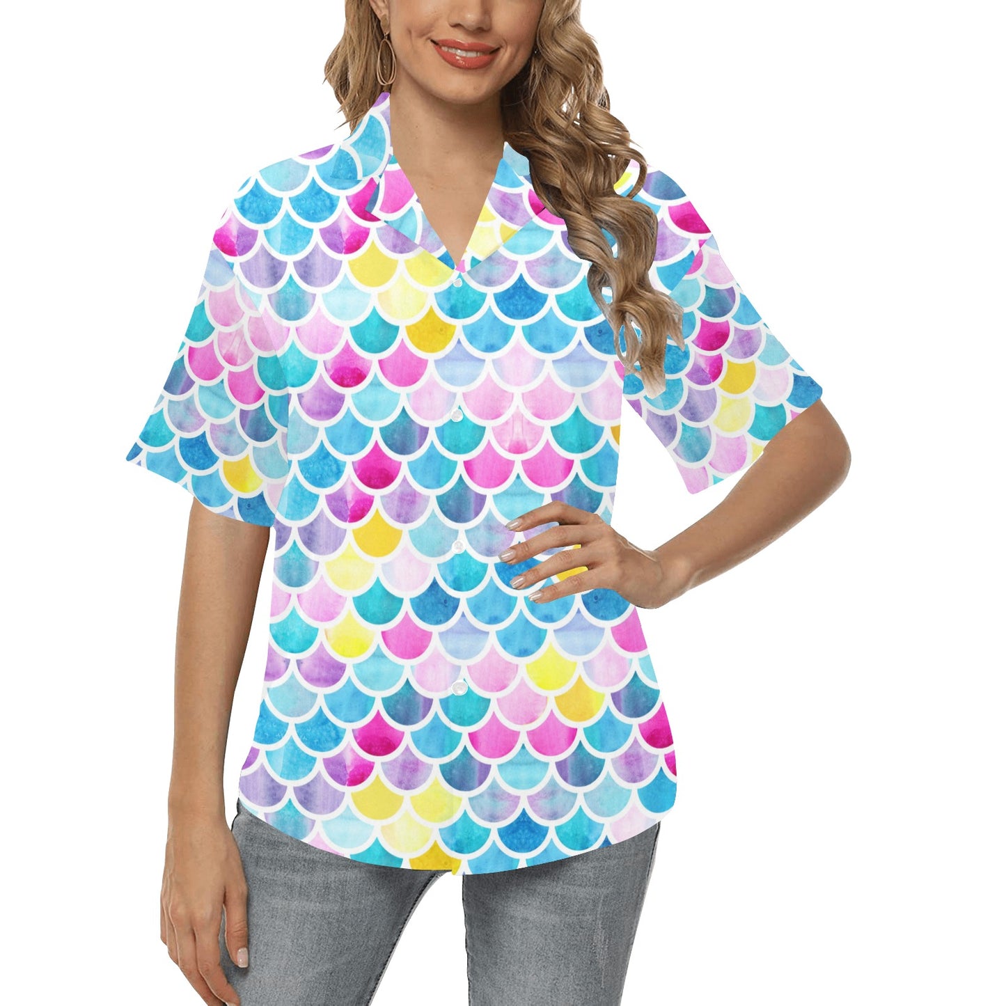 Scales Print Design LKS402 Women's Hawaiian Shirt