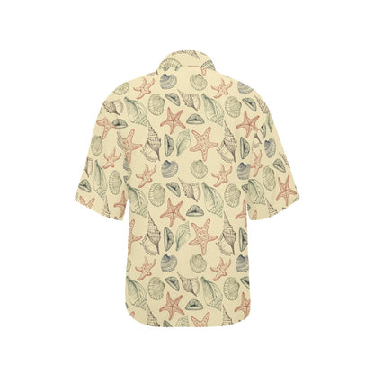 Seashell Print Design LKS305 Women's Hawaiian Shirt