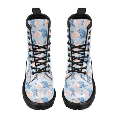 Hydrangea Pattern Print Design HD06 Women's Boots