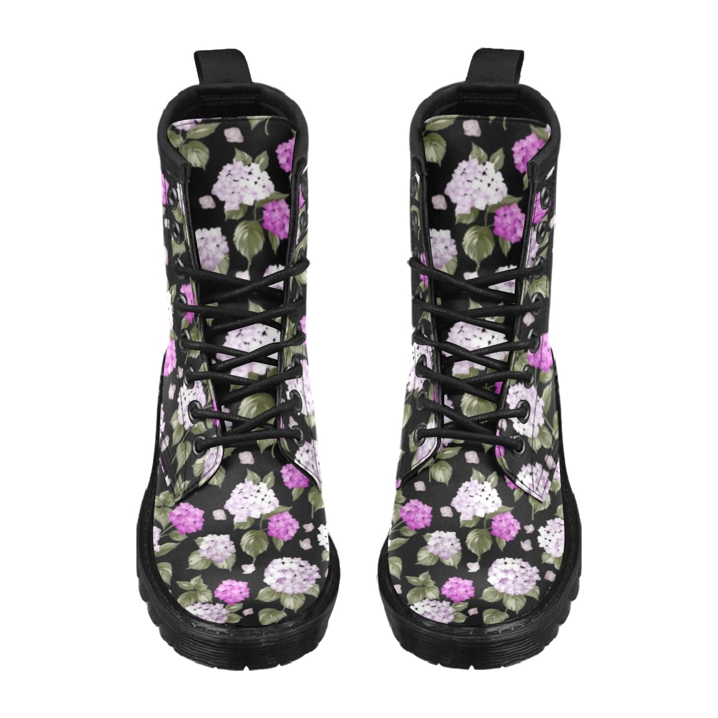 Hydrangea Pattern Print Design HD011 Women's Boots