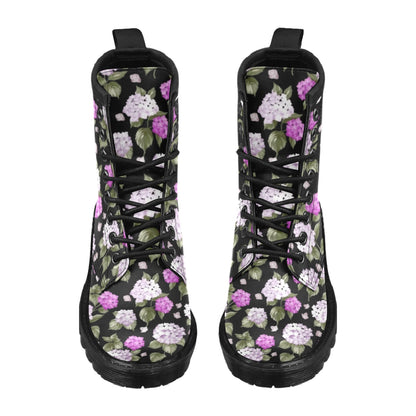 Hydrangea Pattern Print Design HD011 Women's Boots