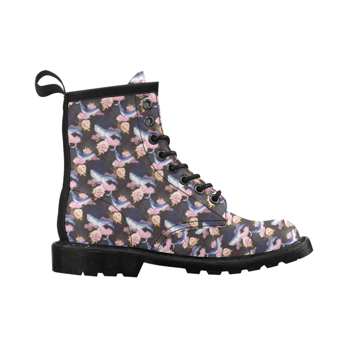 Blue Whale Print Design LKS401 Women's Boots