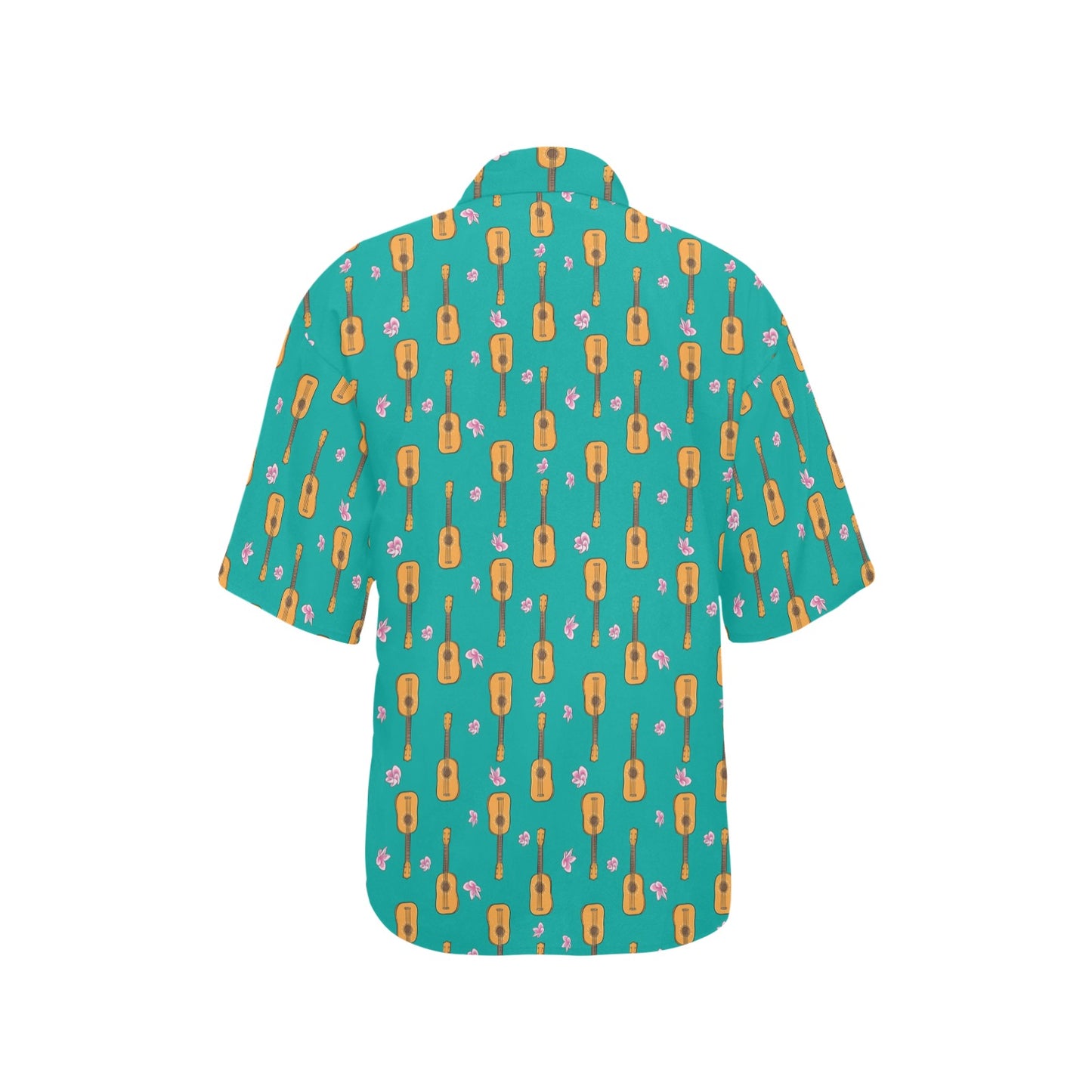 Ukulele Print Design LKS403 Women's Hawaiian Shirt