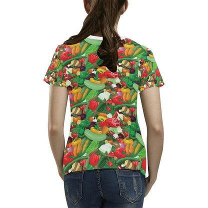 Salad Mix Vegetableprint Design LKS301 Women's  T-shirt