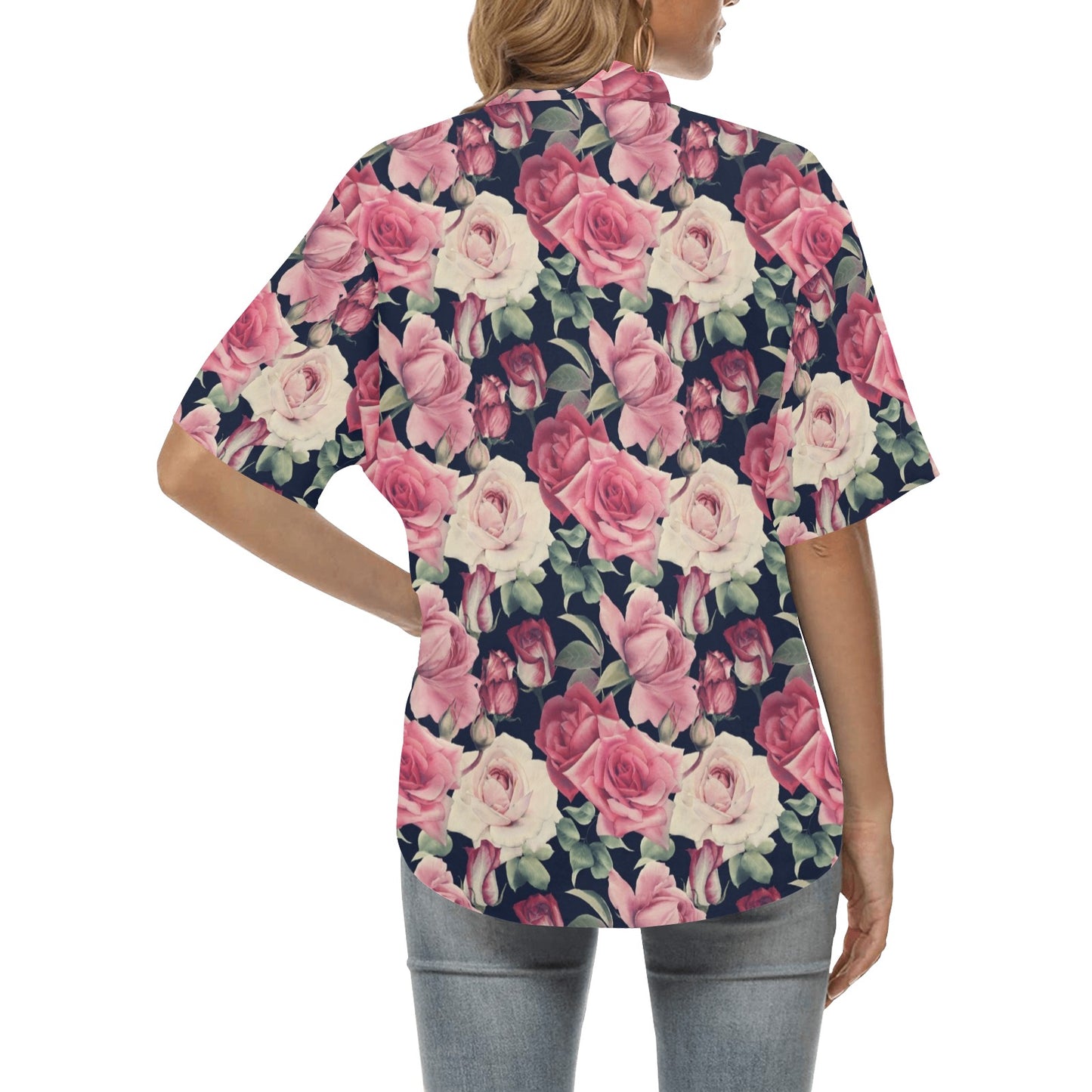 Rose Pattern Print Design RO05 Women's Hawaiian Shirt