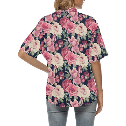 Rose Pattern Print Design RO05 Women's Hawaiian Shirt