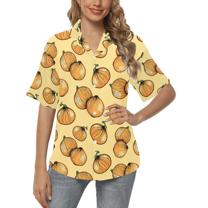 Onion Pattern Print Design A04 Women's Hawaiian Shirt