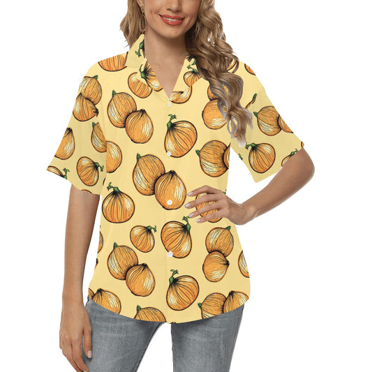 Onion Pattern Print Design A04 Women's Hawaiian Shirt