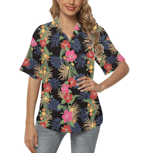 Hawaiian Themed Pattern Print Design H011 Women's Hawaiian Shirt