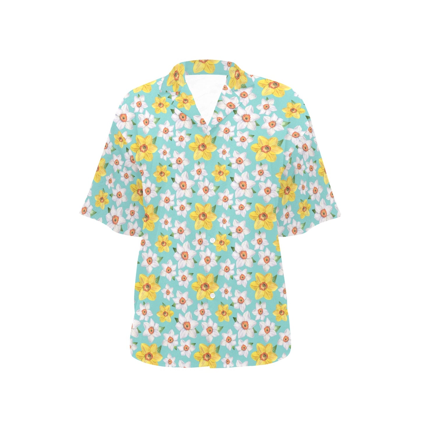 Daffodils Pattern Print Design 02 Women's Hawaiian Shirt