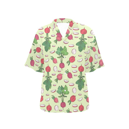 Radish Pattern Print Design A04 Women's Hawaiian Shirt