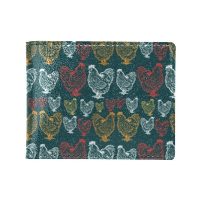 Rooster Hand Draw Design Men's ID Card Wallet