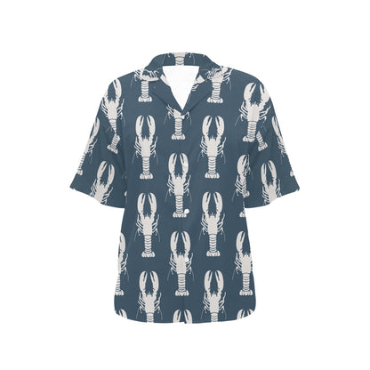 Lobster Pattern Print Design 02 Women's Hawaiian Shirt