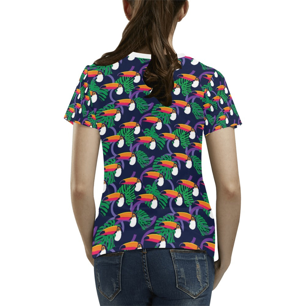 Toucan Print Design LKS302 Women's  T-shirt