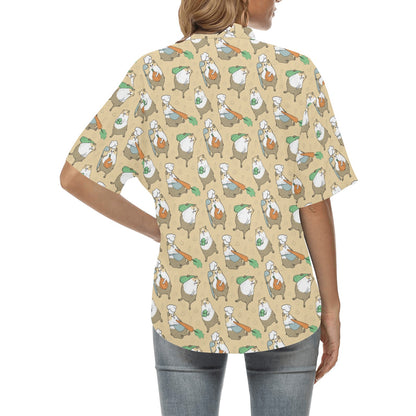 Guinea Pig Print Design LKS401 Women's Hawaiian Shirt