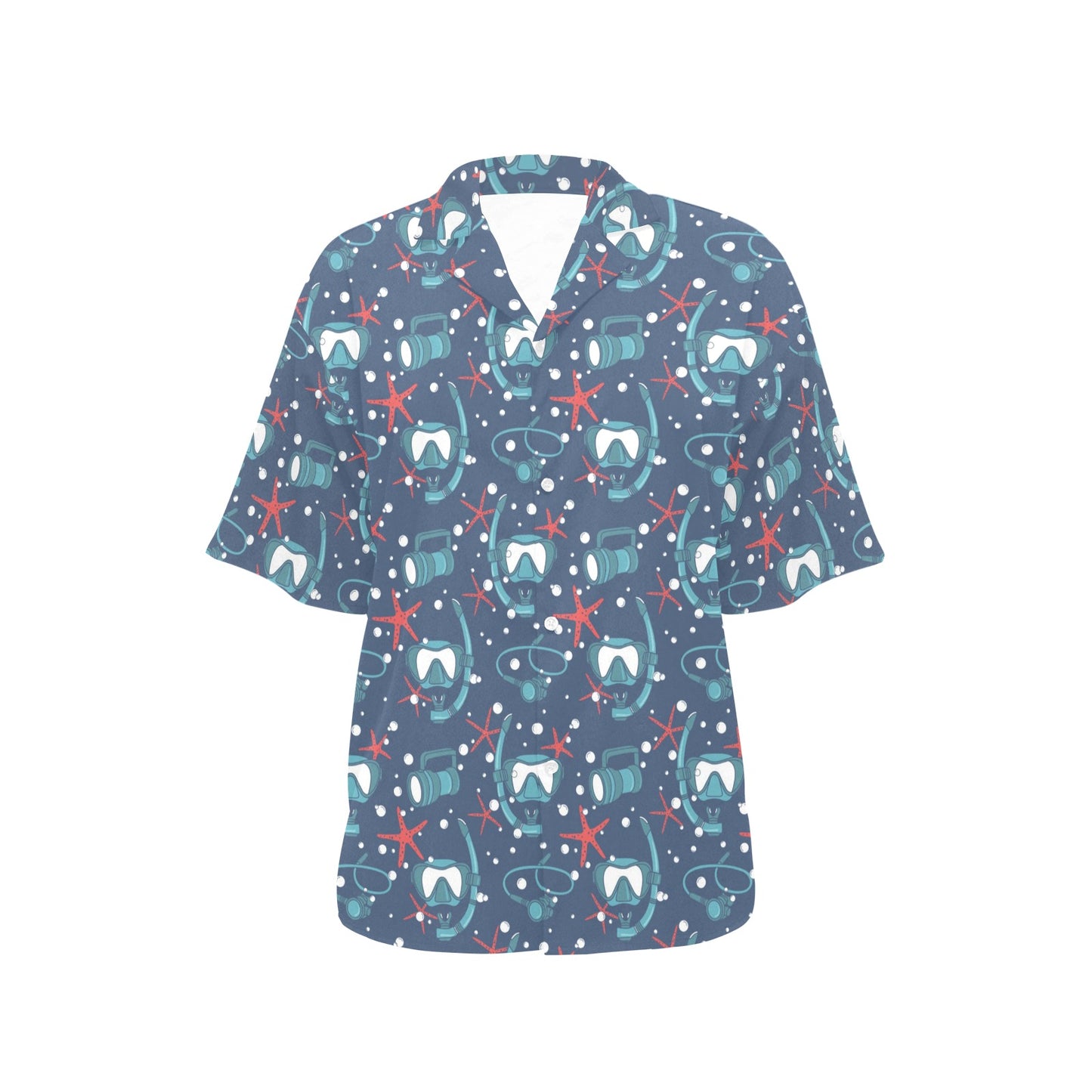 Scuba Equipment Print Design LKS302 Women's Hawaiian Shirt