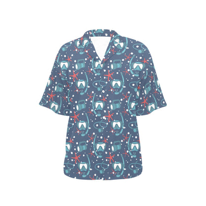 Scuba Equipment Print Design LKS302 Women's Hawaiian Shirt