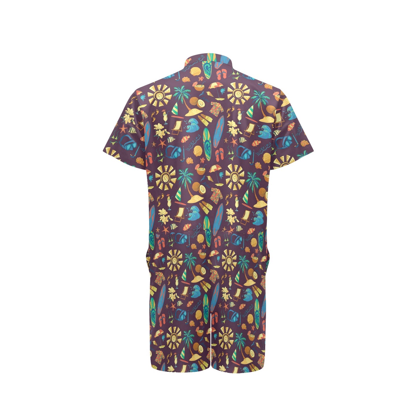Aloha Hawaii Pattern Print Design 01 Men's Romper