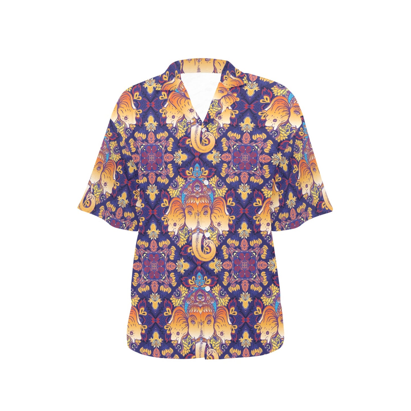 Ganesha Pattern Print Design 01 Women's Hawaiian Shirt