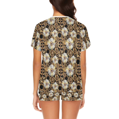 Steampunk Print Design LKS305 Women's Short Pajama Set