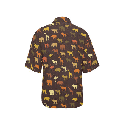 Safari Animal Print Design LKS301 Women's Hawaiian Shirt