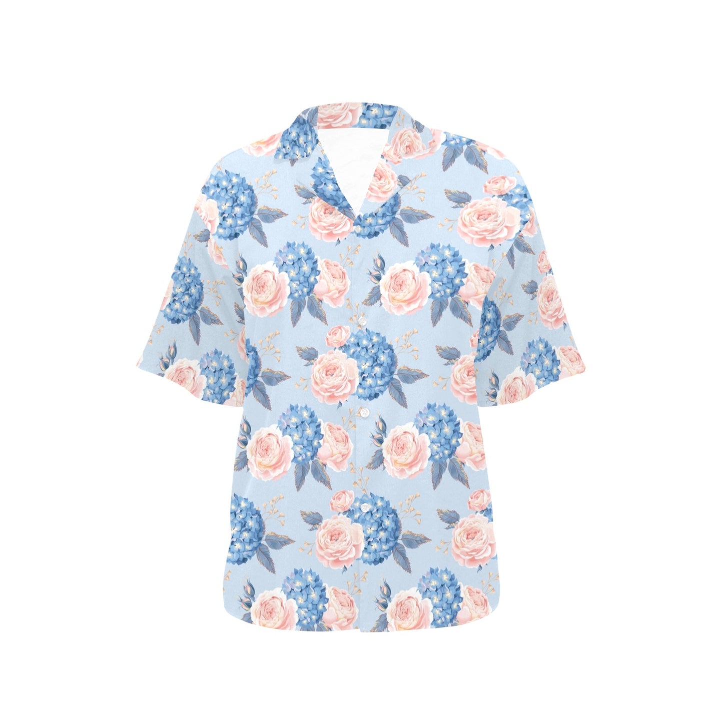 Hydrangea Pattern Print Design HD06 Women's Hawaiian Shirt