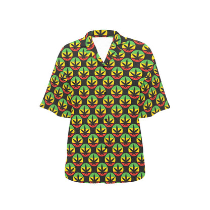 Rasta Reggae Color Design Women's Hawaiian Shirt