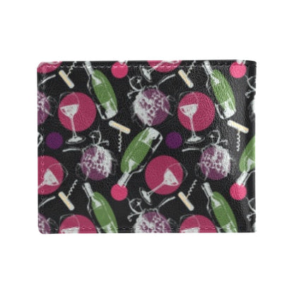 Wine Print Design LKS307 Men's ID Card Wallet