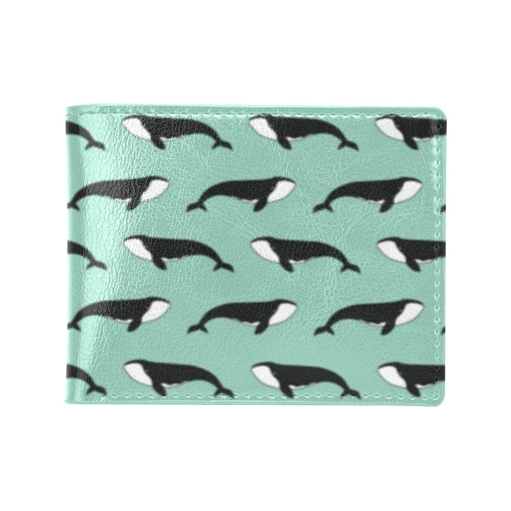 Whale Print Design LKS307 Men's ID Card Wallet