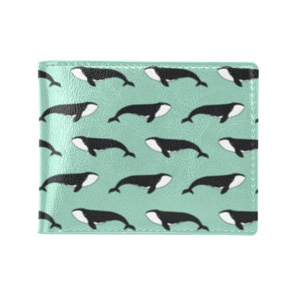 Whale Print Design LKS307 Men's ID Card Wallet