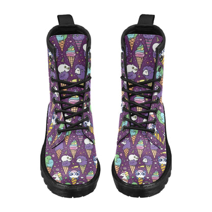 Ice Cream Pattern Print Design IC07 Women's Boots