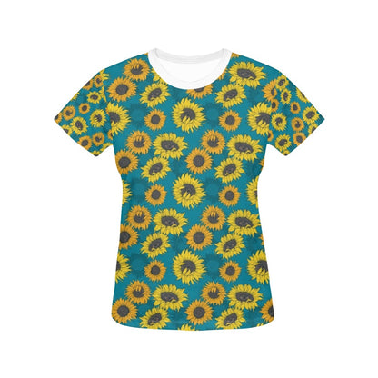 Sunflower Print Design LKS301 Women's  T-shirt