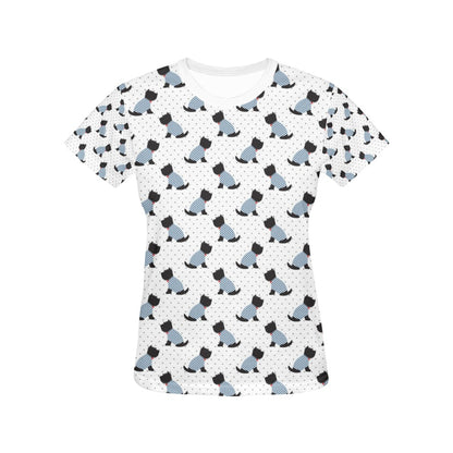 Scottish Terriers Print Design LKS3013 Women's  T-shirt