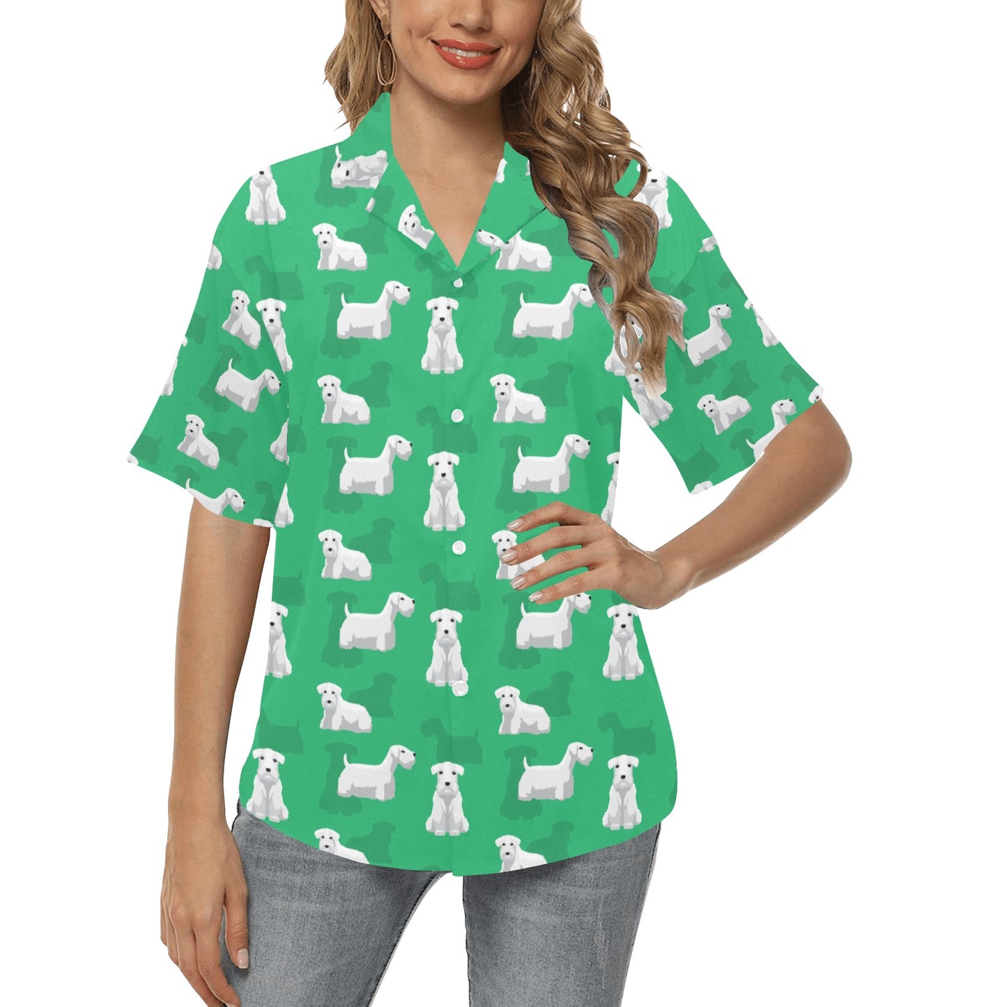 Sealyham Terriers Print Design LKS301 Women's Hawaiian Shirt