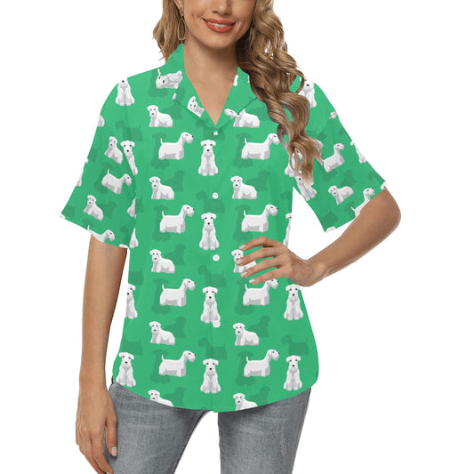 Sealyham Terriers Print Design LKS301 Women's Hawaiian Shirt