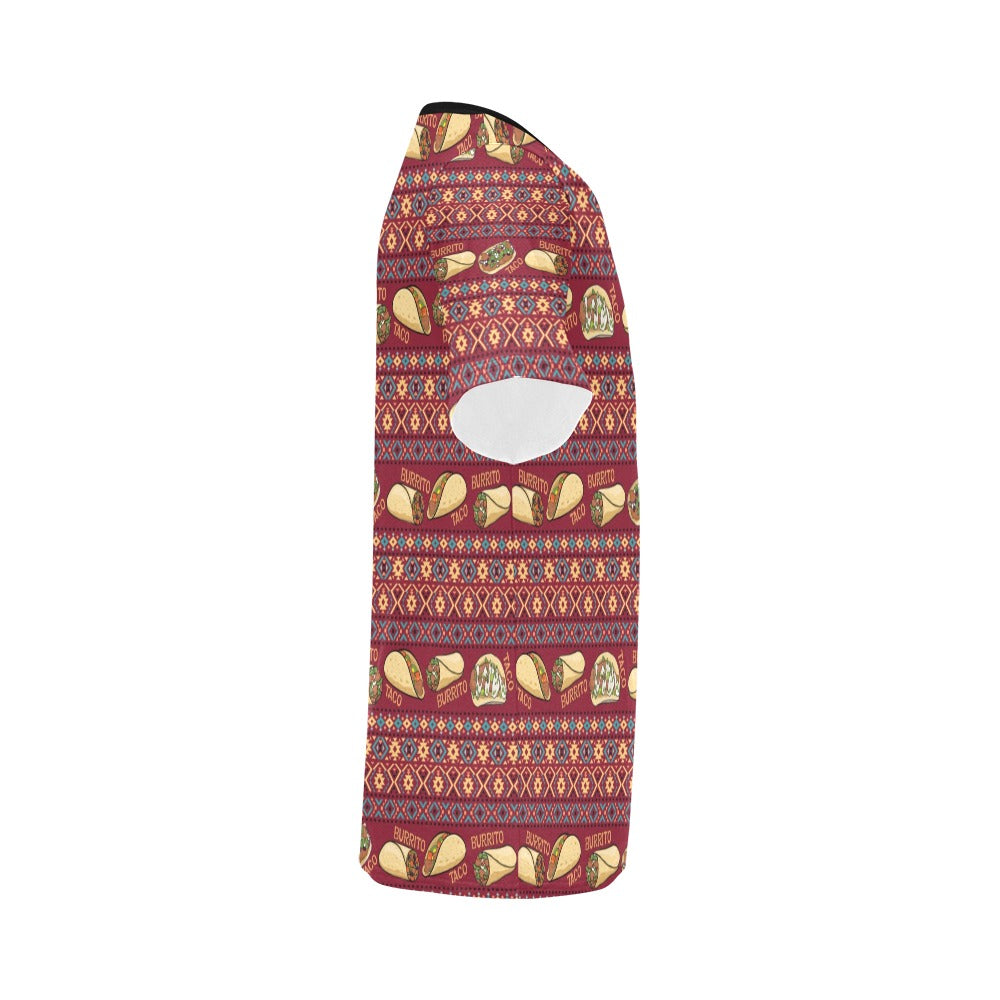 Burrito Taco Print Design LKS302 Men's All Over Print T-shirt