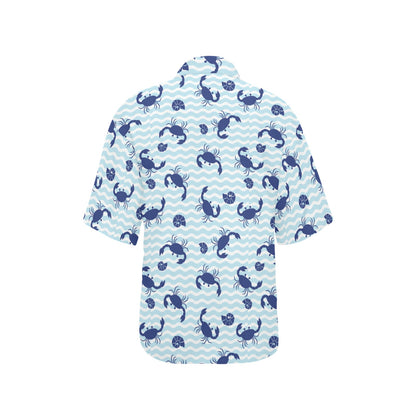 Crab Pattern Print Design 04 Women's Hawaiian Shirt