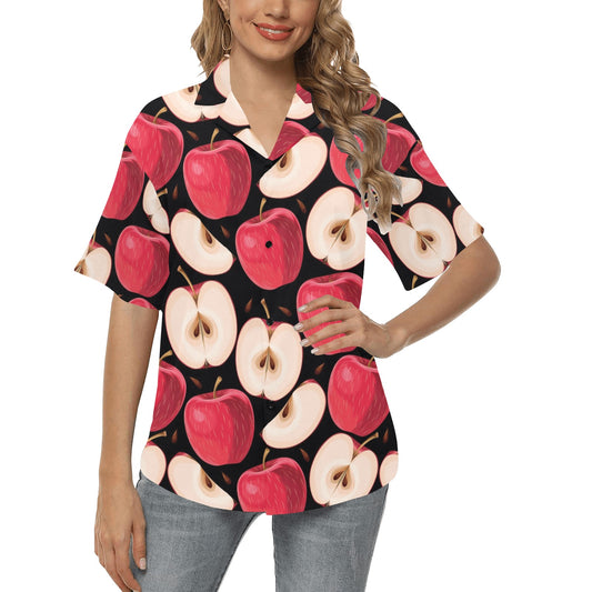 Apple Pattern Print Design AP02 Women's Hawaiian Shirt