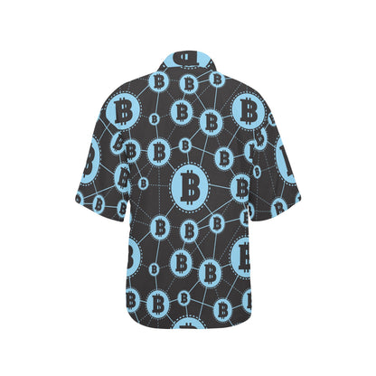 Cryptocurrency Pattern Print Design 02 Women's Hawaiian Shirt
