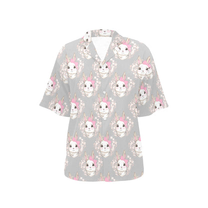 Rabbit Pattern Print Design RB07 Women's Hawaiian Shirt