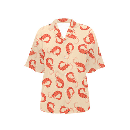 Prawn Pattern Print Design 02 Women's Hawaiian Shirt