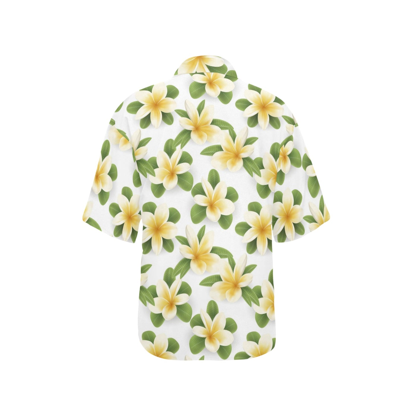 Yellow Plumeria Pattern Print Design PM012 Women's Hawaiian Shirt