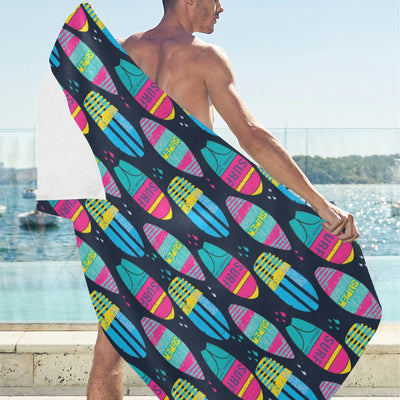 Surfboard Colorful Print Design LKS302 Beach Towel 32" x 71"