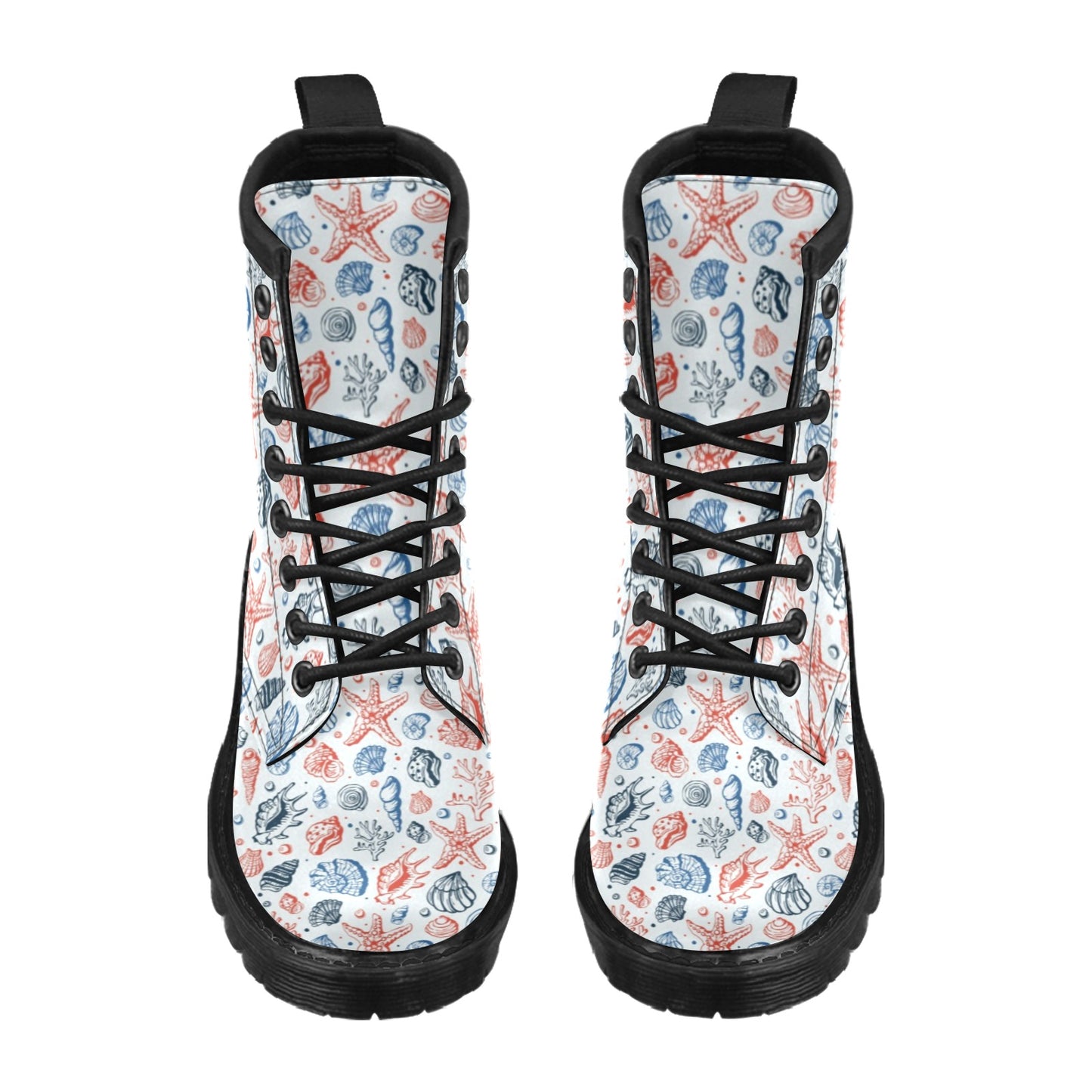 Seashell Print Design LKS307 Women's Boots