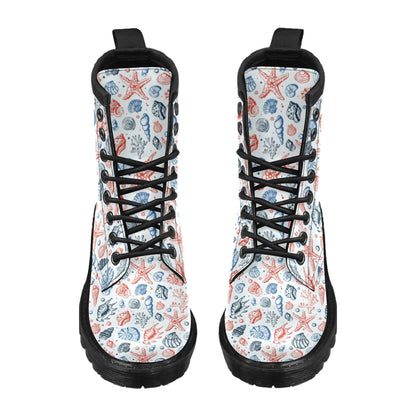 Seashell Print Design LKS307 Women's Boots